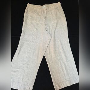 Cynthia Rowley Womens Size Large Pants Tan Beige Linen "No Material Tag!"